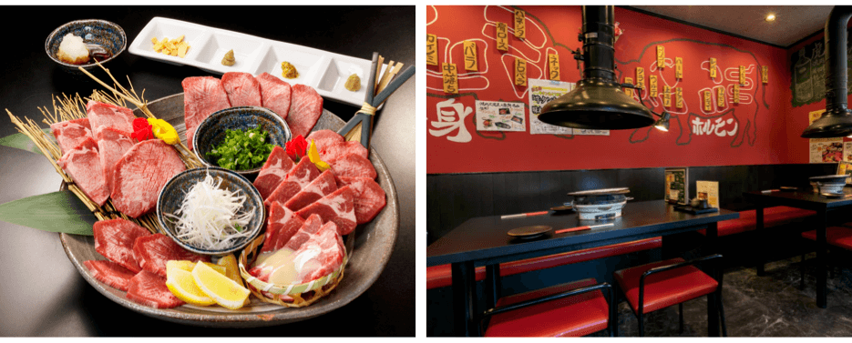 大阪で飲食店のメニュー・販促物の制作は「おいしいデザイン.com」 炭火焼肉 大淀屋 店内・料理画像